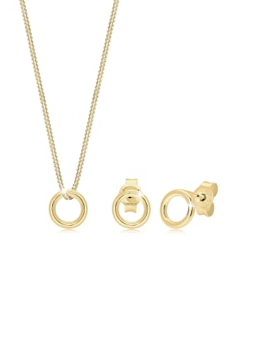 Elli Schmuckset 375 Gelbgold Geo, Kreis in Gold