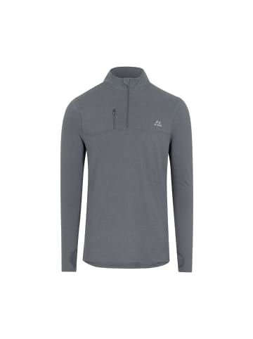 DANISH ENDURANCE Langarmshirt Half Zip in grau meliert