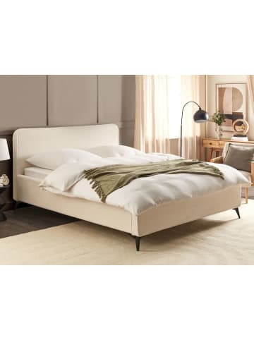 Beliani Doppelbett VALOGNES in Beige/Schwarz - (W) 192 x (H) 109 x (L) 220 cm