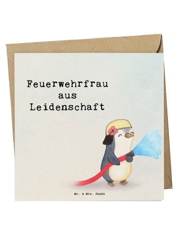 Mr. & Mrs. Panda Deluxe Karte Feuerwehrfrau Leidenschaft Design ... in Weiß