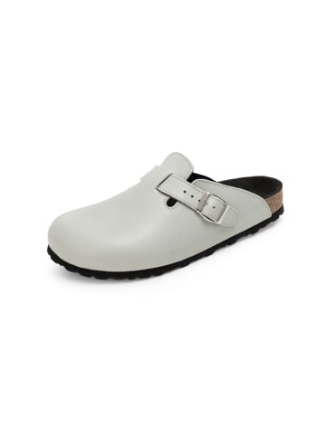 VITAFORM Olivengegerbtes (Nappa)Leder Clogs in salbei