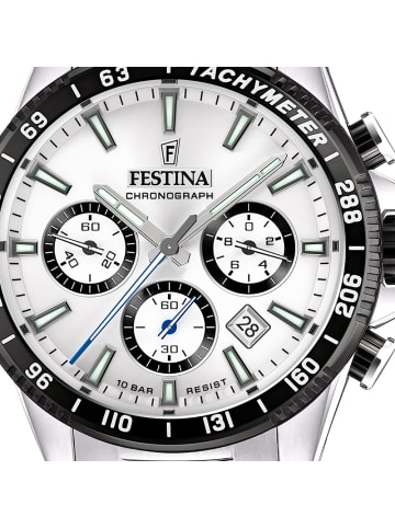 Festina Analog-Armbanduhr Festina Timeless Chronograph silber groß (ca. 45mm)