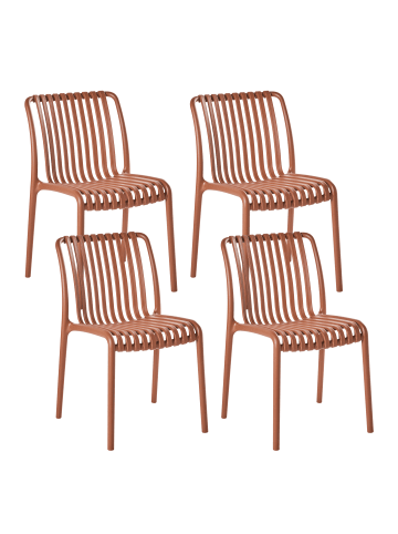 Beliani 4er-Set Esszimmerstuhl ARICCIA in Rot