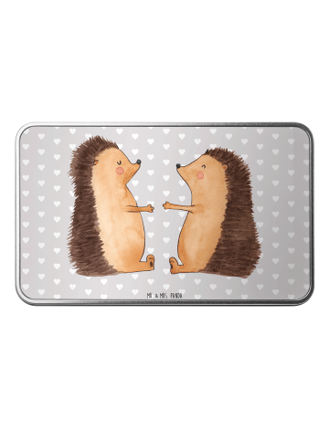 Mr. & Mrs. Panda Aufbewahrungsbox Igel Liebe ohne Spruch in Grau Pastell