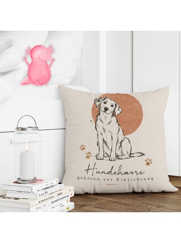 Mr. & Mrs. Panda Sofa Kissen Hund Sitzend Design mit Spruch in Weiß