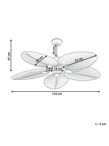 Beliani Ventilator MAMMOTH in /Weiß - (W) 122 x (H) 47 x (L) 122 cm