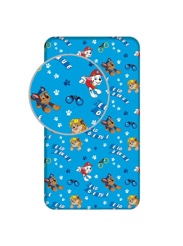 Paw Patrol Paw Patrol Spannbettlaken 100 % Baumwolle, für Matratzen 90×200 cm in Blau