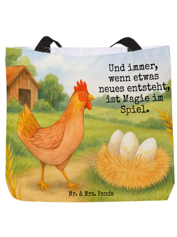 Mr. & Mrs. Panda Shopping Bag Huhn Stolz Design mit Spruch in Weiß