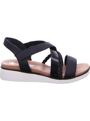 rieker Keilsandalette in schwarz/schwarz/black
