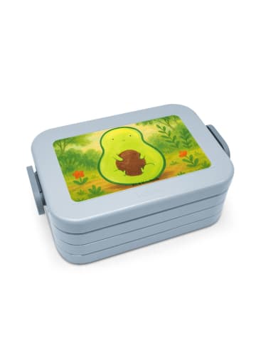 Mr. & Mrs. Panda Lunch Box Avocado Kern Design ohne Spruch in Blau Pastell