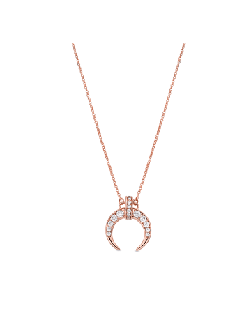 Luxenter Metal alloy necklace with cubic zirconia, finished in 18k rose gold - Cali