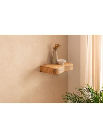 FineBuy Wandregal in Braun / Akazie / 40x20x8