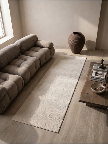 KADIMA DESIGN Läufer Geometrisch rutschhemmend pflegeleicht Wohnzimmer Flur in Creme