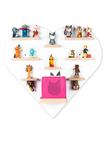 VCM  Regal Holz Herz Kinder Toniebox Tonies Figuren in Weiß