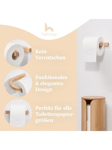 HENNEZ Toilettenpapierhalter Bambus Evan Braun