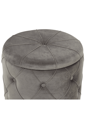 Beliani 2er-Set Pouf PUEBLO in Grau/Gold