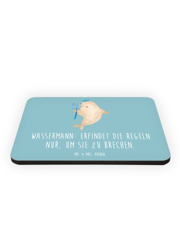 Mr. & Mrs. Panda Kühlschrankmagnet Wassermann Freigeist mit Spruch in Meeresbrise