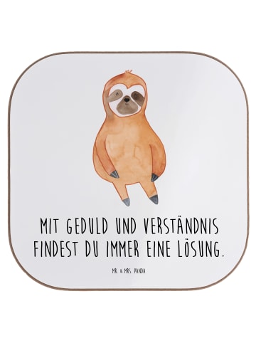 Mr. & Mrs. Panda Bierdeckel Konflikte friedlich lösen mit Spruch in Weiß