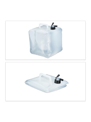 relaxdays 4 x Wasserkanister in Transparent/ Schwarz - 15 Liter