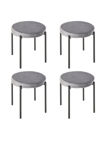 HOMCOM Esszimmerhocker in Hellgrau 41,5L x 41,5B x 46H cm