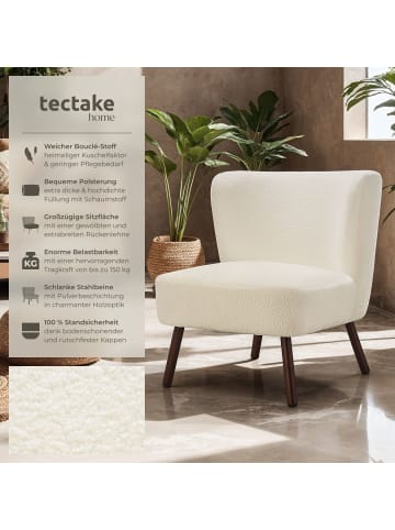 tectake Teddy-Cocktailsessel Robina 2, 61 x 68 x 69 cm, Bouclé off-white