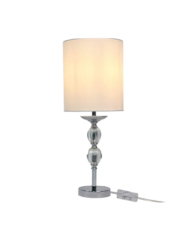 relaxdays Tischlampe in Weiß/ Silber - (H)50 x Ø 18,5 cm