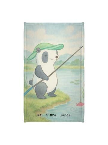 Mr. & Mrs. Panda Gästehandtuch Panda Angeln Design ohne Spruch in Weiß