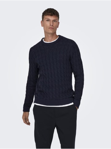 ONLY & SONS Strickpullover in Dark Navy
