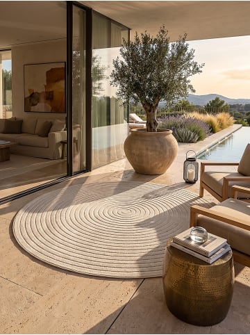 KADIMA DESIGN Teppich Outdoor MEZEN Abstrakt Polypropylen in Creme