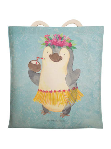 Mr. & Mrs. Panda Tote Bag Pinguin Kokosnuss ohne Spruch in Eisblau