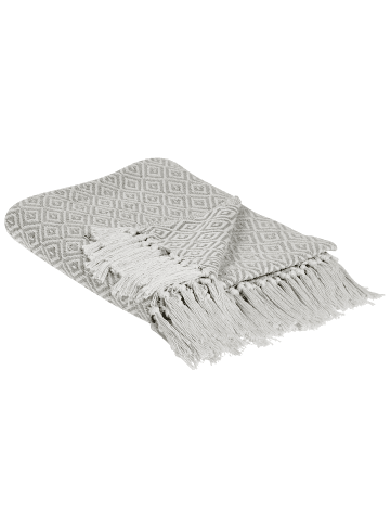 Beliani Kuscheldecke MITYAL in Beige/Grau - (W) 125 x (H) 0.5 x (L) 150 cm