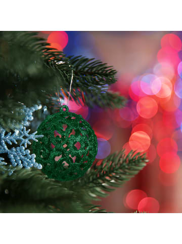 relaxdays 50-tlg. Weihnachtskugeln Set in Dunkelgrün