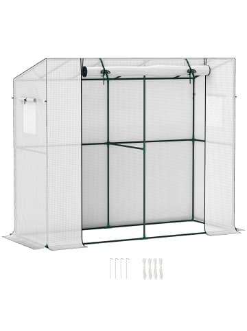 Outsunny Gewächshaus 200L x 76B x 170H cm Weiß