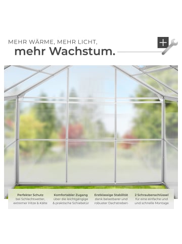 tectake Treibhaus, Maße: 185 x 190 x 195 cm, UV-beständig und wärmedämmend