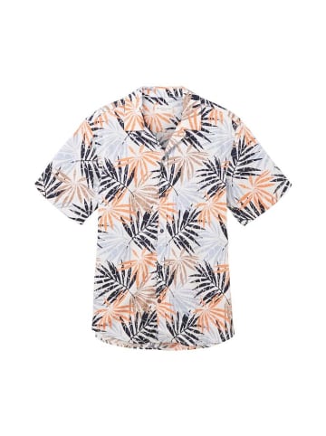 Tom Tailor Halbarmhemd in orange colorful leaf design