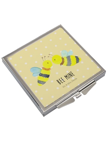 Mr. & Mrs. Panda Handspiegel Biene Liebe mit Spruch in Gelb Pastell
