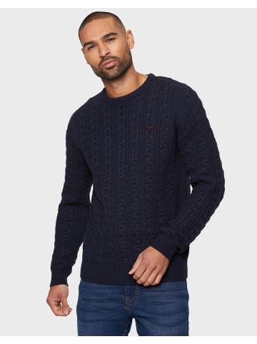 Threadbare Strickpullover Ely in blau-schwarz