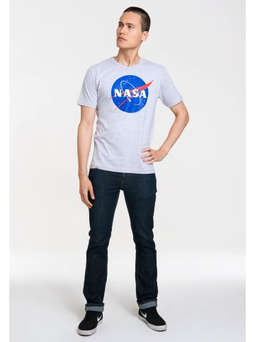 Logoshirt T-Shirt NASA Logo in grau-meliert