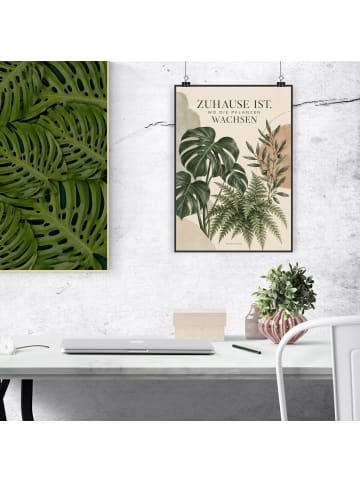 Poster Pflanze elegant Design mit Spruch in Weiß