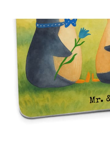 Mr. & Mrs. Panda Tassenuntersetzer Pinguin Pärchen Design mit Sp... in Weiß