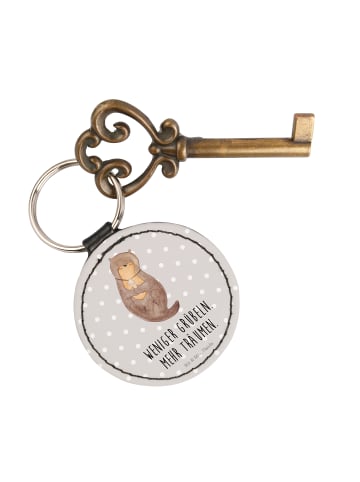 Mr. & Mrs. Panda Taschenanhänger Otter Muschel mit Spruch in Grau Pastell