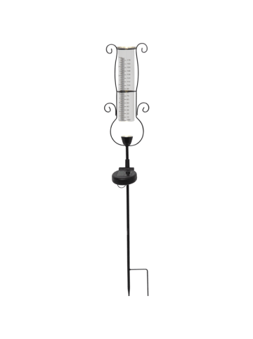 STAR Trading Solar Regenmesser ,Pluvio mit LED Licht, schwarz, warmweiß, H 65cm