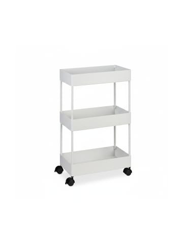 relaxdays Rollwagen in Weiß - (B)40 x (H)65,5 x (T)22 cm