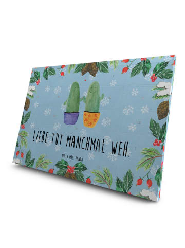Mr. & Mrs. Panda Tee Adventskalender Kaktus Liebe mit Spruch in Eisblau