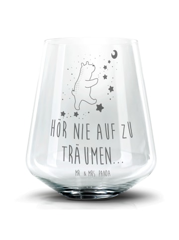 Mr. & Mrs. Panda Tumbler Glas Bär Träume mit Spruch in Transparent