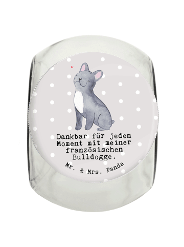 Mr. & Mrs. Panda Dose Französische Bulldogge Moment mit Spruch in Grau Pastell