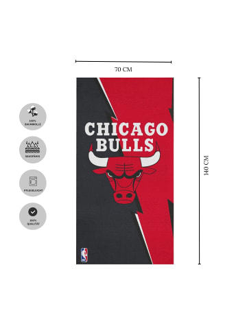 termana Traum&Trend Badetuch / Strandtuch "Basketball, NBA, Chicago Bulls" in Rot / Grau