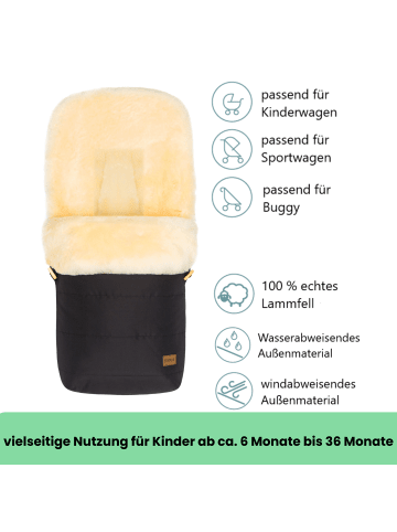 fillikid Winterfußsack Bernina Lammfell Exklusiv in Schwarz/Natur