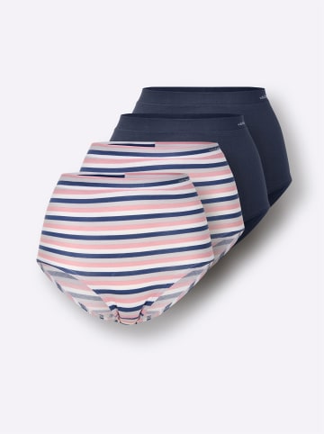 WITT WEIDEN Taillenslip in 2x weiß-gestreift + 2x rauchblau