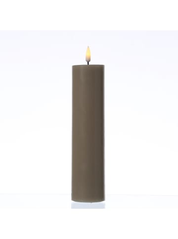 Deluxe Homeart LED Kerze Mia Echtwachs flackernd H: 20cm D: 5cm in sandfarben
